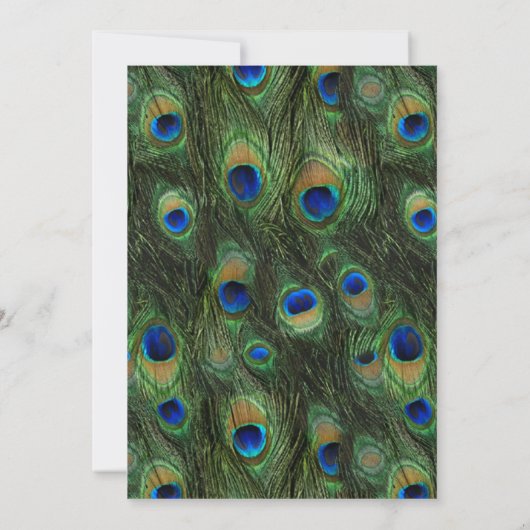 Invitation Emerald Green et Gold Peacock Mariage (Dos)