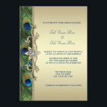 Invitation Emerald Green et Gold Peacock Mariage<br><div class="desc">Élégant faire-part de mariage vert émeraude et or paon paon paon paon. Le faire-part de mariage paon vert émeraude,  or et bleu royal est facilement customisé pour votre événement en ajoutant les détails de votre événement,  le style de police,  la taille et la couleur de police et le libellé.</div>