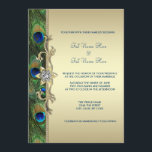 Invitation Emerald Green et Gold Peacock Mariage<br><div class="desc">Élégant faire-part de mariage vert émeraude et or paon paon paon paon. Le faire-part de mariage paon vert émeraude,  or et bleu royal est facilement customisé pour votre événement en ajoutant les détails de votre événement,  le style de police,  la taille et la couleur de police et le libellé.</div>