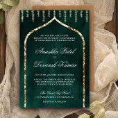 Invitation Emerald Green Ethnic Indian Arch Mariage