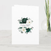 Invitation Emerald Green Eucalyptus Blanc Floral Mariage (Dos)