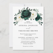 Invitation Emerald Green Eucalyptus Blanc Floral Mariage (Devant)