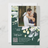 Invitation Emerald Green Eucalyptus Mariage QR Code photo (Dos)
