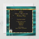 Invitation Emerald Green Fête d'anniversaire talons (Dos)