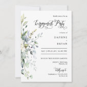 Invitation Emerald Green Feuille Engagement Party QR Code (Devant)