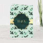 Invitation Emerald Green Feuilles et Mint Rose musulman Maria (Dos)