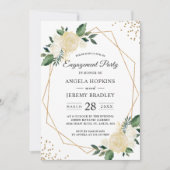 Invitation Emerald Green Floral Gold Frame (Devant)