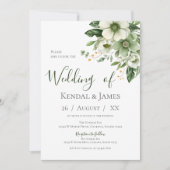 Invitation Emerald Green Floral Mariage (Devant)