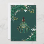 Invitation Emerald Green Floral Princess Quinceañera (Dos)