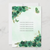 Invitation Emerald Green Floral Princess Quinceañera (Dos)