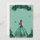 Invitation Emerald Green Floral Princess Quinceañera (Dos)