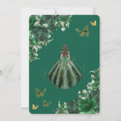 Invitation Emerald Green Floral Princesse Gown Quinceañera (Dos)
