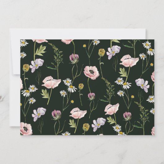 Invitation Emerald Green Flower Garden Mariage (Dos)