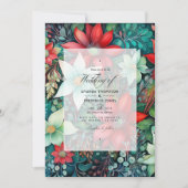 Invitation Emerald Green, Garnet Red et Snowy White Mariage (Devant)
