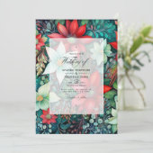 Invitation Emerald Green, Garnet Red et Snowy White Mariage (Debout devant)