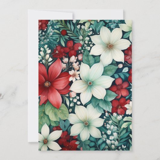 Invitation Emerald Green, Garnet Red et Snowy White Mariage (Dos)