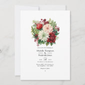 Invitation Emerald Green, Garnet Red et Snowy White Mariage (Devant)