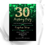 Invitation Emerald Green Gold 30e anniversaire<br><div class="desc">30e anniversaire invitation de fête. Elégant design vert émeraude et noir avec faux or parties scintillant. Dispose de diamants élégants, lumières de livres et police de script. Hommes ou femmes anniversaire invitation. Idéal pour une fête d'anniversaire pour adultes. Personnalisez avec vos propres détails. Message-moi si vous avez besoin d'une personnalisation...</div>