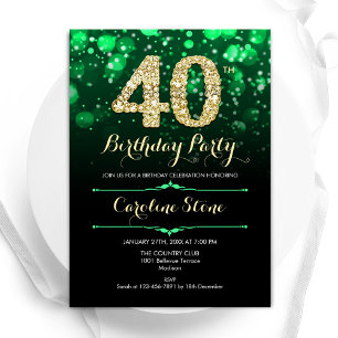 Invitation Emerald Green Gold 40e anniversaire