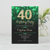 Invitation Emerald Green Gold 40e anniversaire (Debout devant)