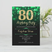 Invitation Emerald Green Gold 80e anniversaire (Debout devant)