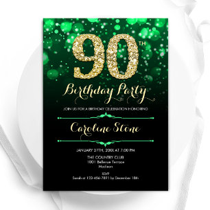 Invitation Emerald Green Gold 90e anniversaire