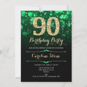 Invitation Emerald Green Gold 90e anniversaire (Devant)