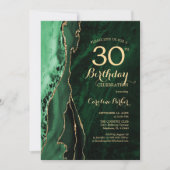 Invitation Emerald Green Gold Agate 30e anniversaire (Devant)