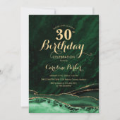 Invitation Emerald Green Gold Agate 30e anniversaire (Devant)