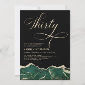 Invitation Emerald Green Gold Agate 30e Quarante Anniversaire (Devant)