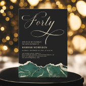 Invitation Emerald Green Gold Agate 40e Quarante Anniversaire