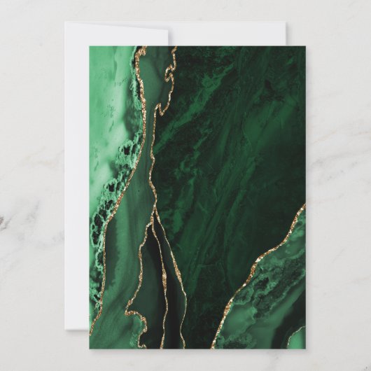 Invitation Emerald Green Gold Agate 50e anniversaire (Dos)