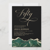 Invitation Emerald Green Gold Agate 50e Cinquante Anniversair (Devant)