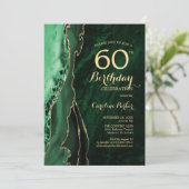Invitation Emerald Green Gold Agate 60e anniversaire (Debout devant)