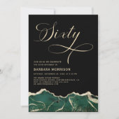 Invitation Emerald Green Gold Agate 60e Soixante Anniversaire (Devant)