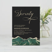 Invitation Emerald Green Gold Agate 70e Soixante-dix Annivers (Debout devant)