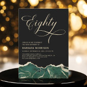 Invitation Emerald Green Gold Agate 80e Quatre-vingts Anniver