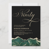 Invitation Emerald Green Gold Agate 90e 90e anniversaire (Devant)