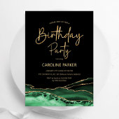 Invitation Emerald Green Gold Agate Anniversaire N'importe qu