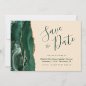 Invitation Emerald Green Gold Agate Champagne Enregistrer la  (Devant)