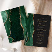 Invitation Emerald Green Gold Agate Dîner de répétition Maria
