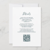 Invitation Emerald Green Gold Agate Script QR Code Mariage (Dos)