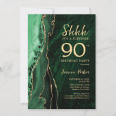 Invitation Emerald Green Gold Agate Surprise 90e anniversaire (Devant)