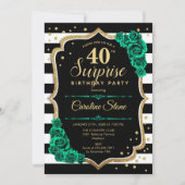 Invitation Emerald Green Gold Black Surprise 40e anniversaire (Devant)