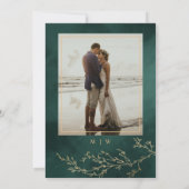 Invitation Emerald Green & Gold Botanical Engagement Party (Dos)