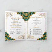 Invitation Emerald Green & Gold Butterfly Quinceanera Program (Intérieur)