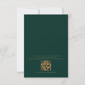 Invitation Emerald Green Gold Elegant QR Code Mariage (Dos)