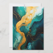 Invitation Emerald Green, Gold et Black Ink Mariage (Dos)