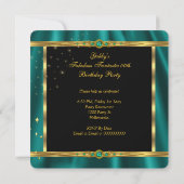 Invitation Emerald Green Gold Fabelle Heels Anniversaire fête (Dos)