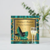 Invitation Emerald Green Gold Fabelle Heels Anniversaire Part (Debout devant)